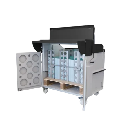 Druckplattencassette offen